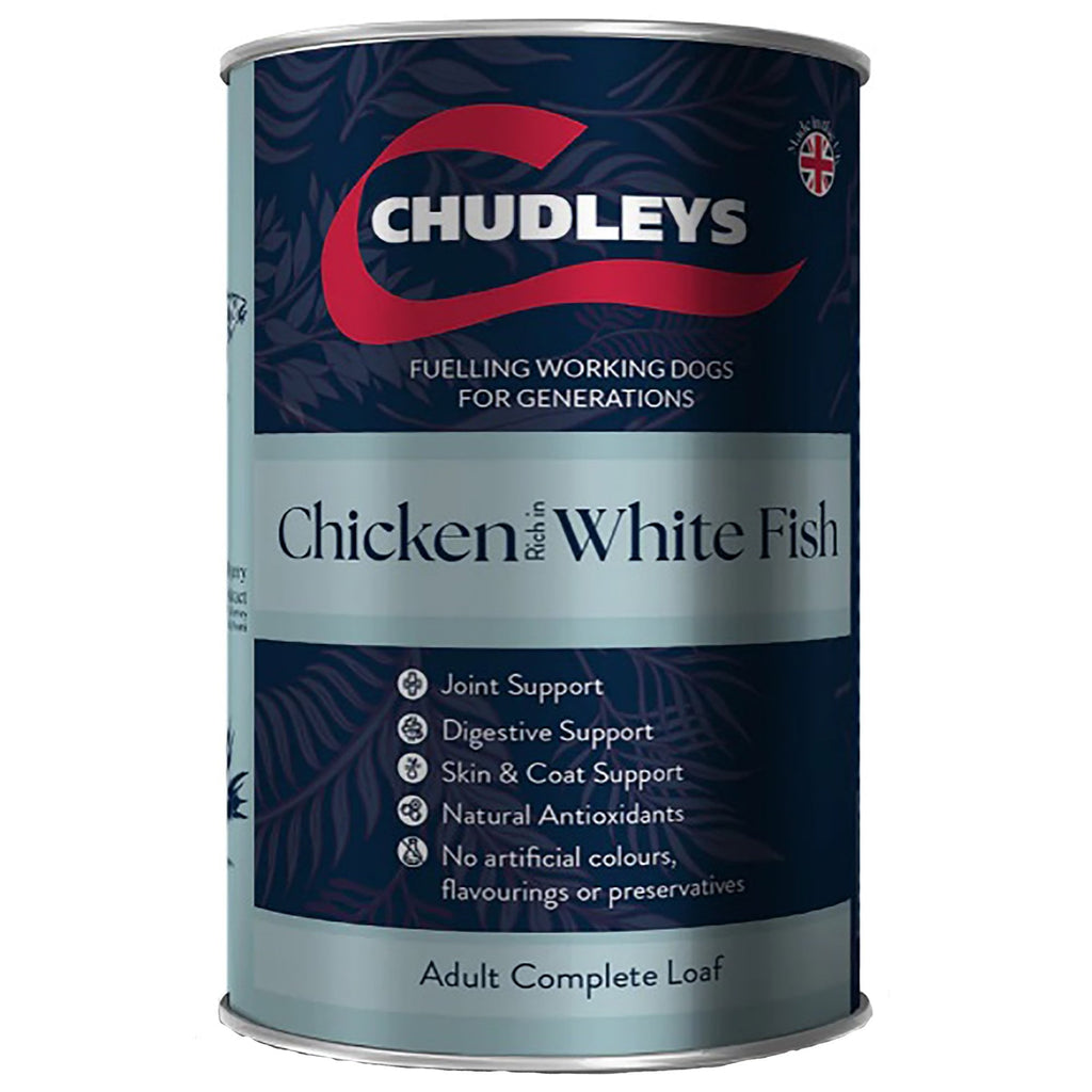 Chudleys Adult Working Chicken With White Fish Wet Dog Food 12 x 395g