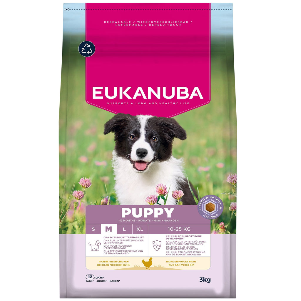 Eukanuba Puppy Medium Breed Chicken Dry Dog Food 3kg