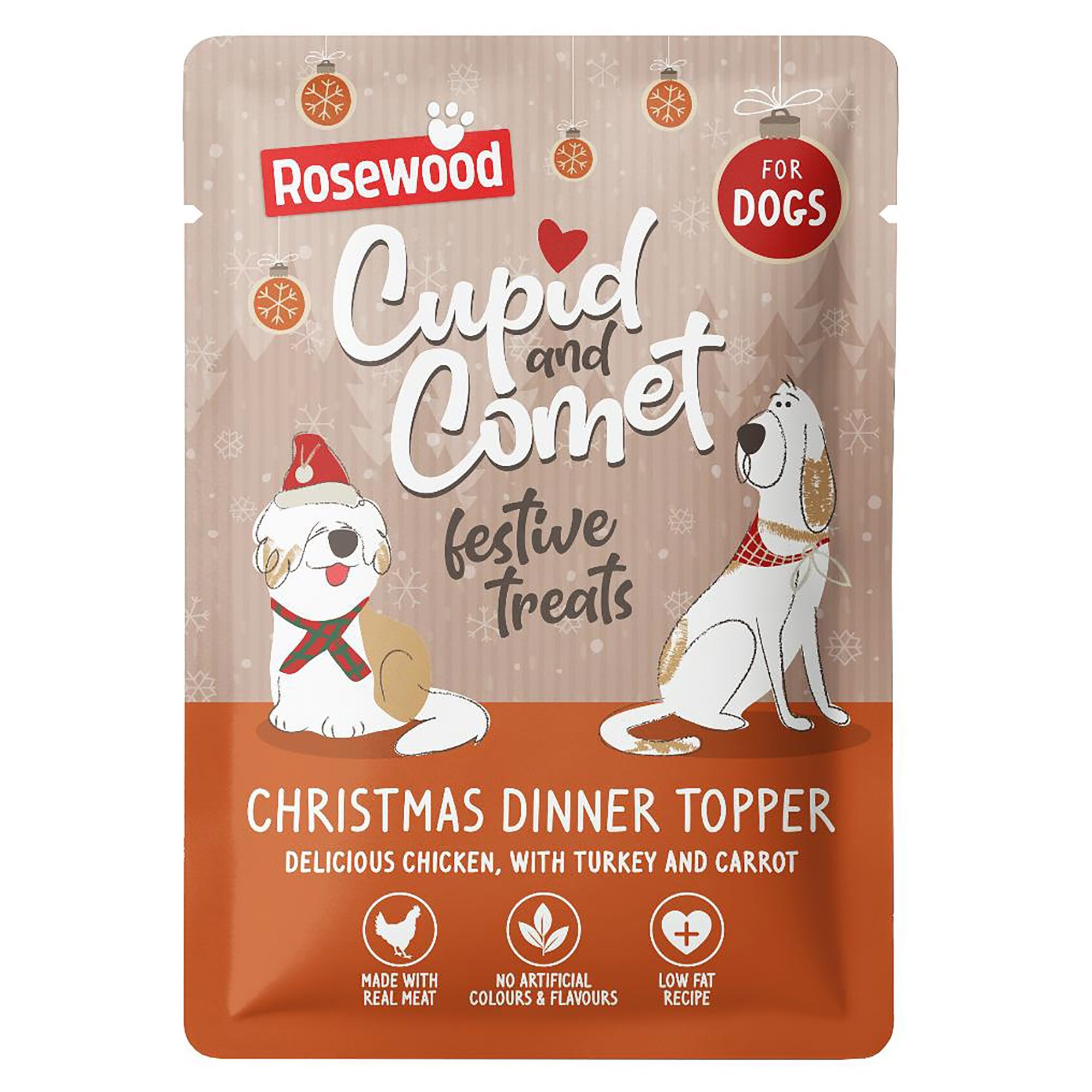 Rosewood Cupid & Comet Christmas Dinner Topper Wet Dog Food 85g