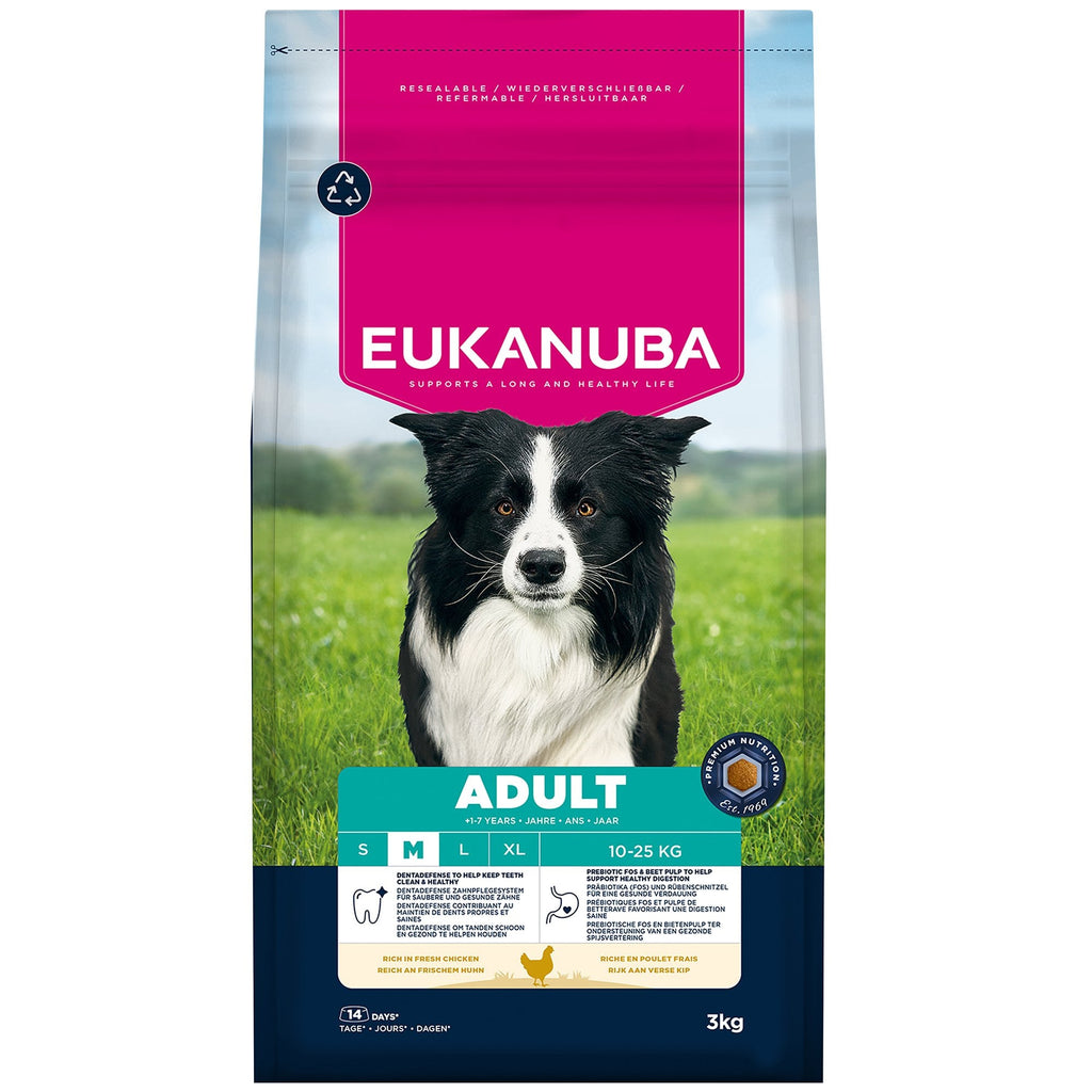 Eukanuba Adult Medium Breed Chicken Dry Dog Food 3kg