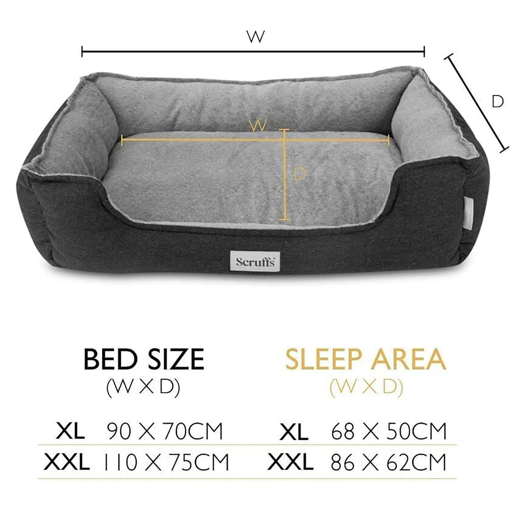 Scruffs Harvard Memory Foam Box Bed Graphite Grey - XLarge