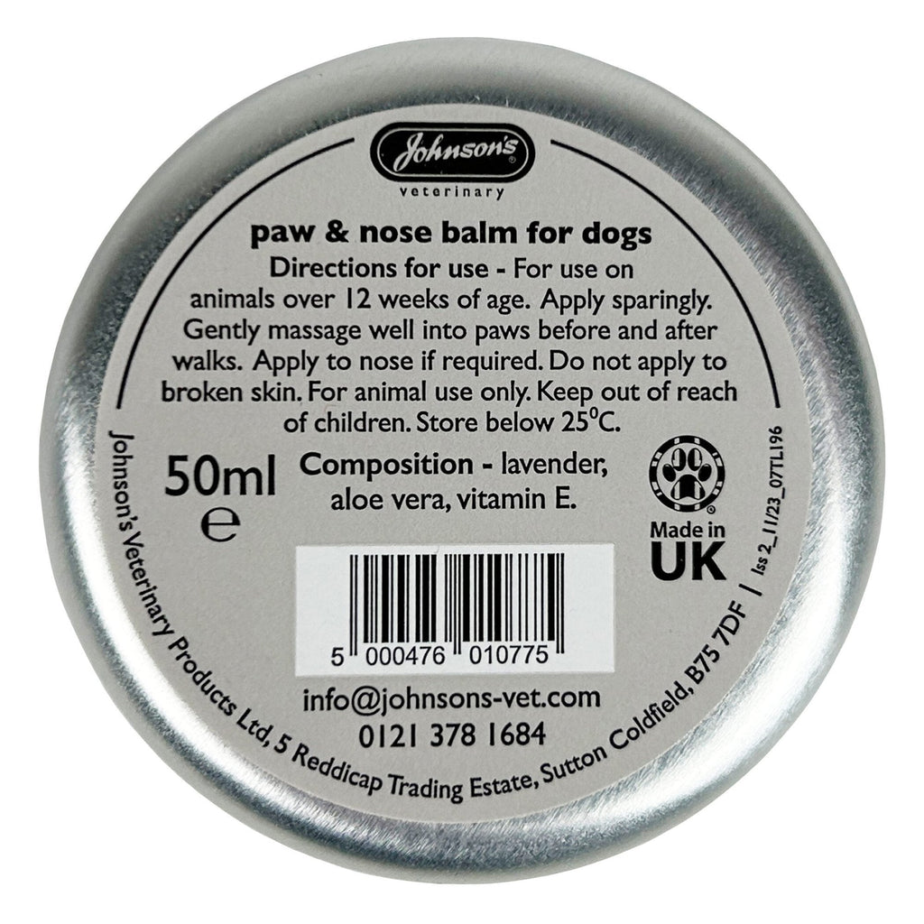 Johnson's Veterinary Paw & Nose Balm For Dogs 50ml
