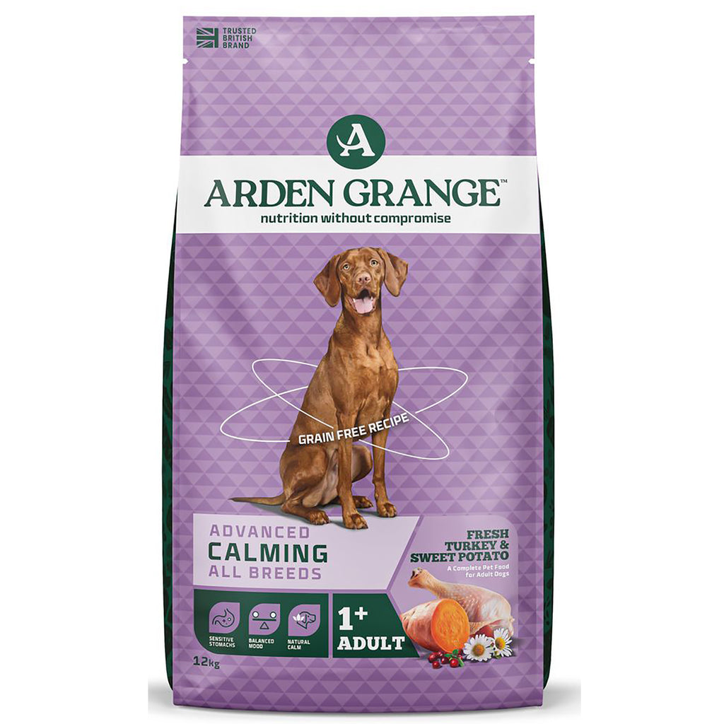 Arden Grange Calming Adult dry dog food with fresh turkey and sweet potato, 12kg bag, front