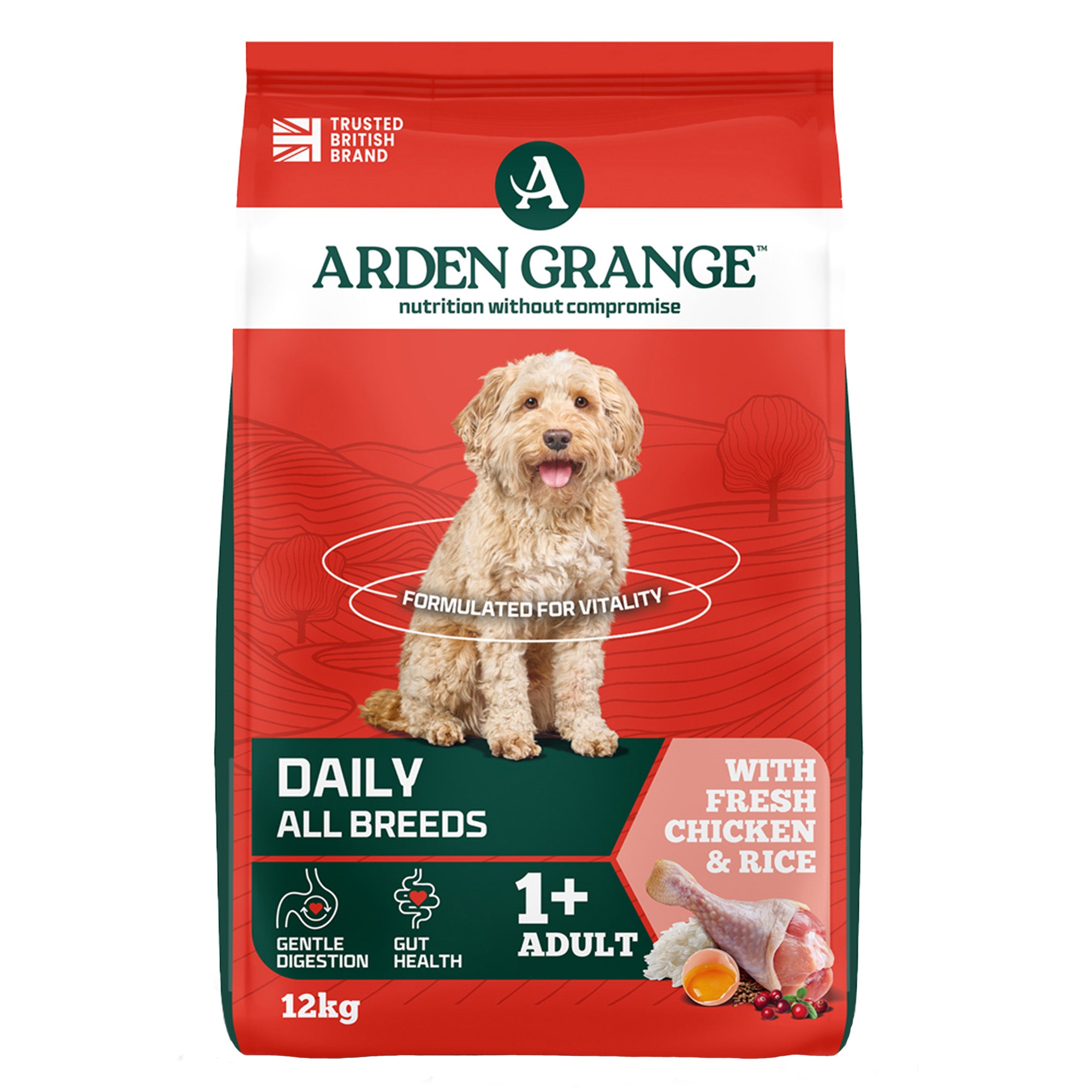 Arden Grange Adult Fresh Chicken & Rice Dry Dog Food 12kg