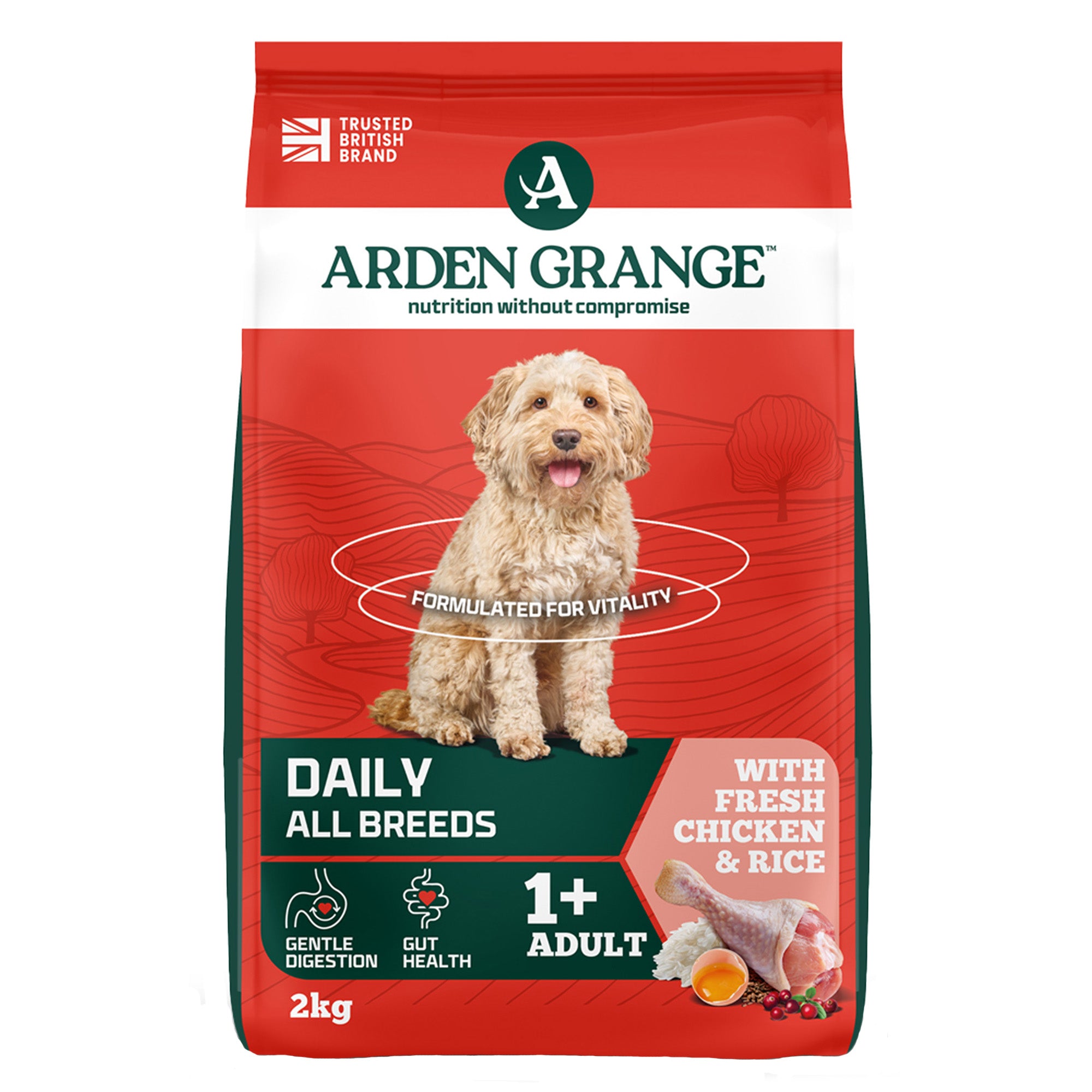 Arden Grange Adult Fresh Chicken & Rice Dry Dog Food 2kg