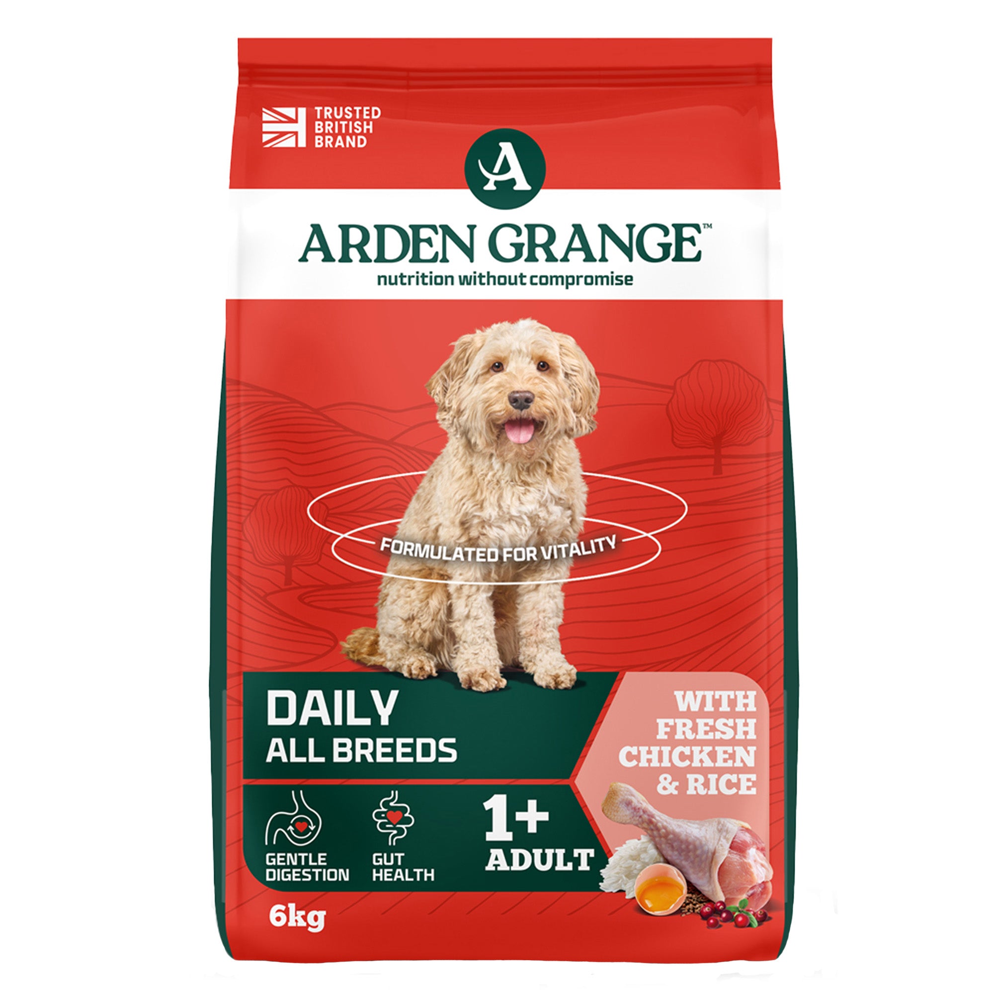 Arden Grange Adult Fresh Chicken & Rice Dry Dog Food 6kg