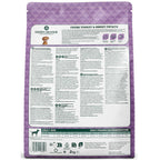 Back of Arden Grange Calming Adult 2kg bag showing feeding guide and ingredients