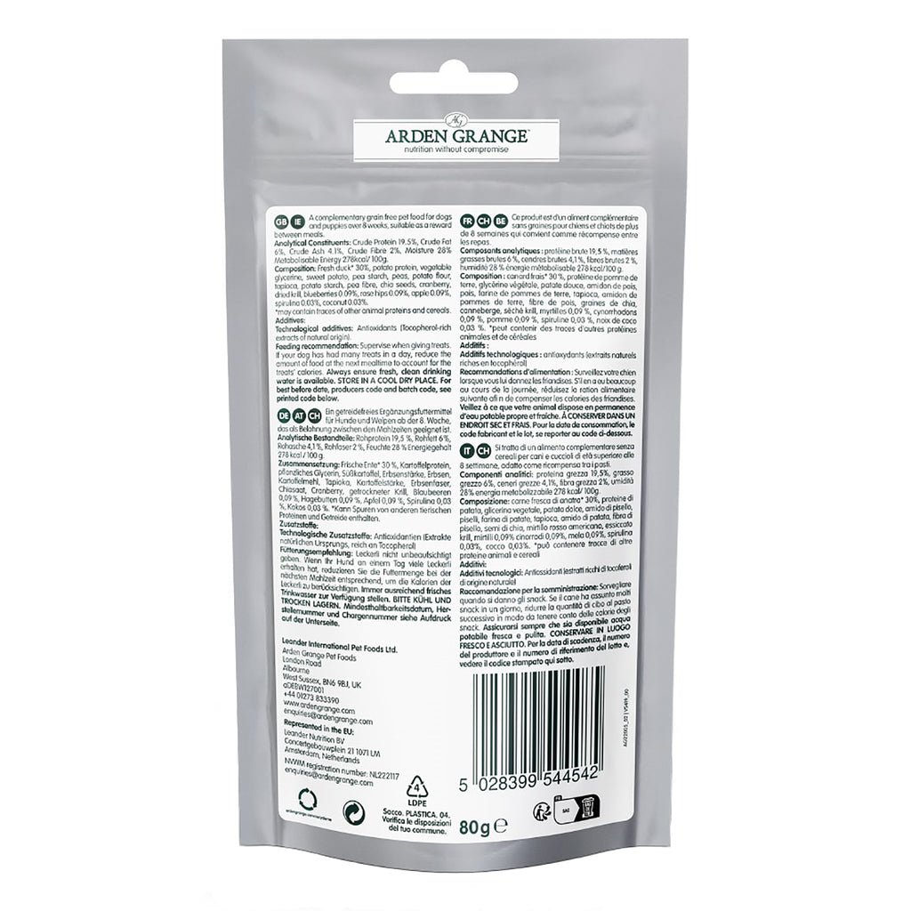 Arden Grange Grain Free Training Treats Duck & Superfoods Dog Treats 80g