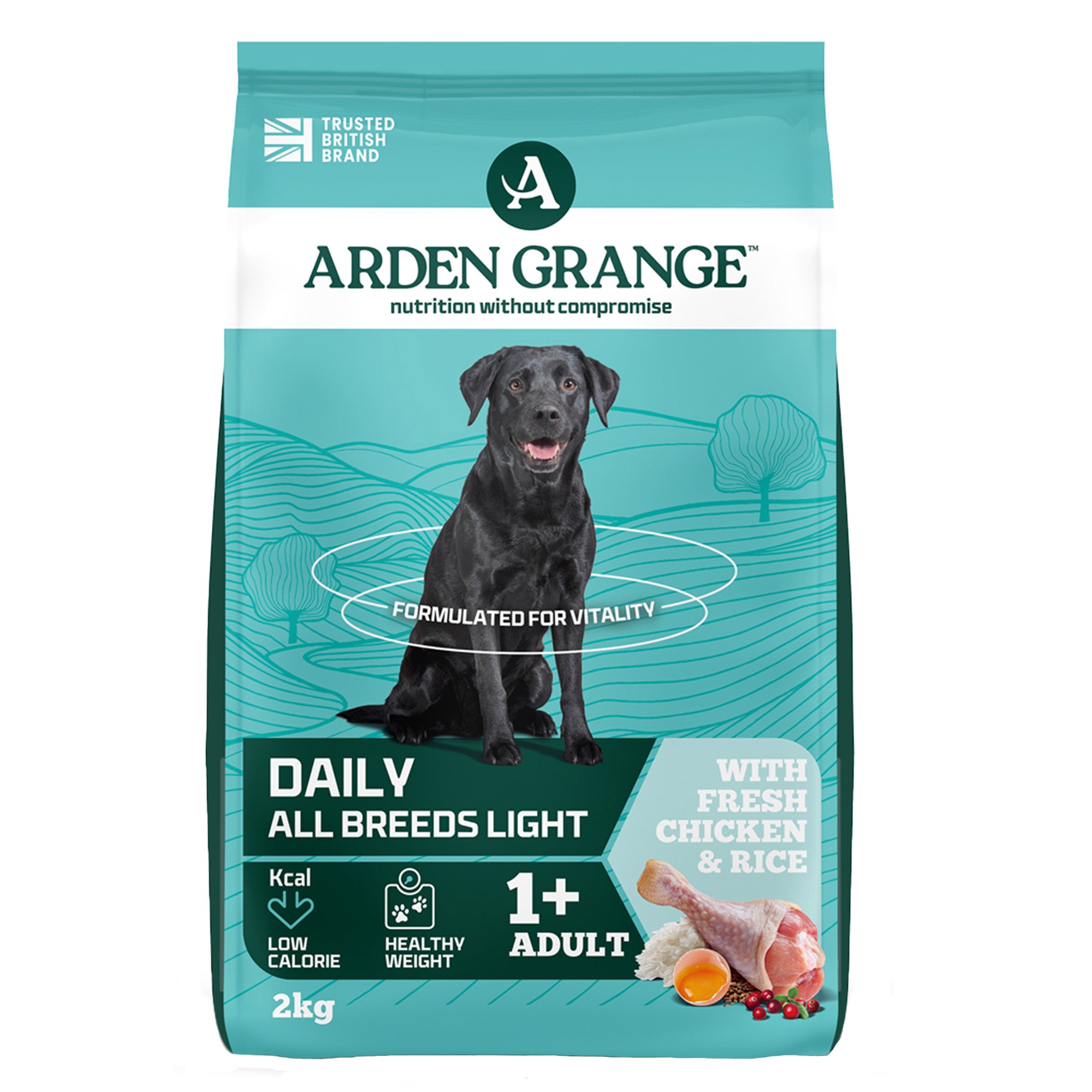 Arden Grange Light With Fresh Chicken & Rice Adult Dog Food 2kg