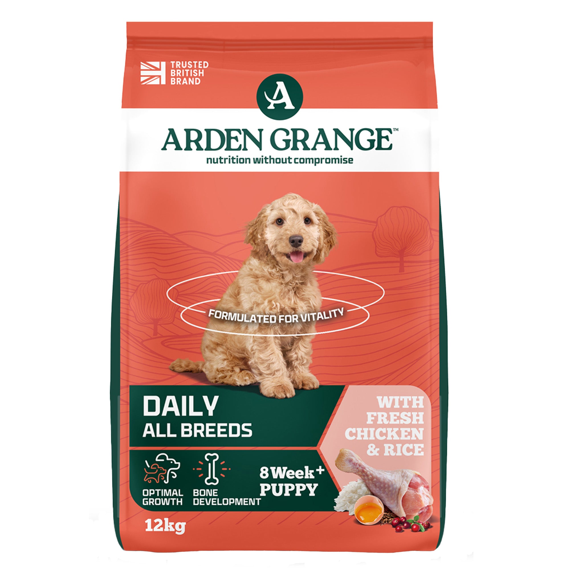 Arden Grange Puppy/Junior Fresh Chicken & Rice Dry Dog Food 12kg
