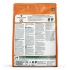 Rear of the Arden Grange Senior 7+ 2kg bag, showing the product description, ingredient and analysis panels, and the daily feeding recommendation table by dog weight