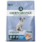 Arden Grange Sensitive Puppy/Junior grain free dog food with fresh ocean white fish and potato, 2kg bag with dalmatian puppy