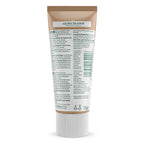 The back of a 75g squeeze tube of Aarden Grange hair care product, showing the detailed text instructions, barcode, and recycling symbols on a clean white background.