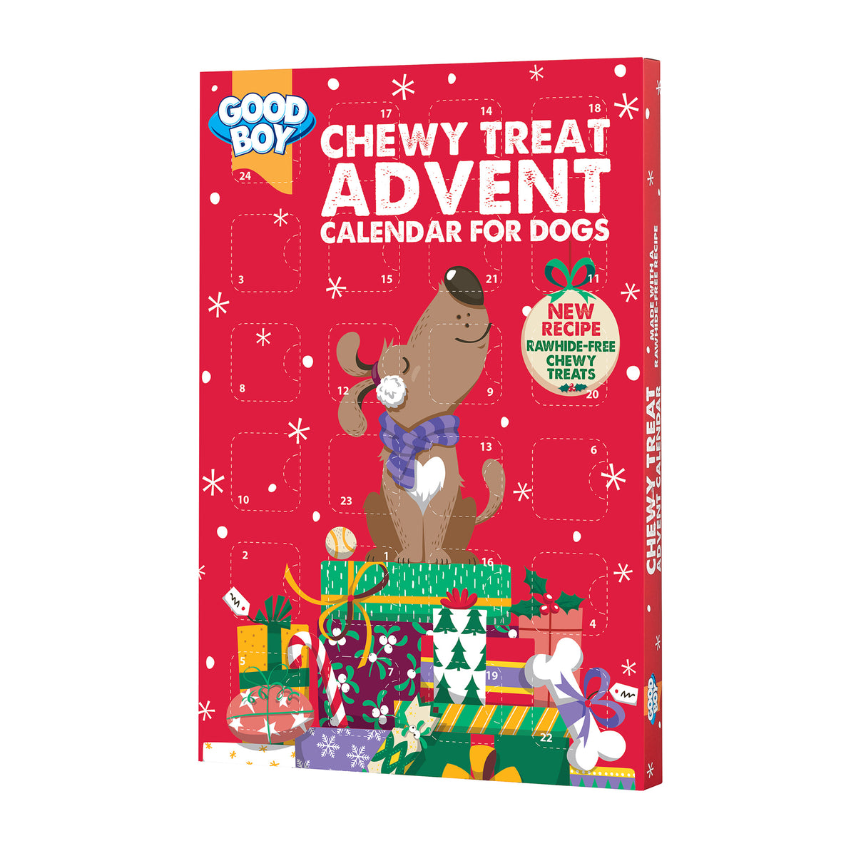Armitage Good Boy chewy treat dog Advent calendar with 24 chicken bone-shaped treats