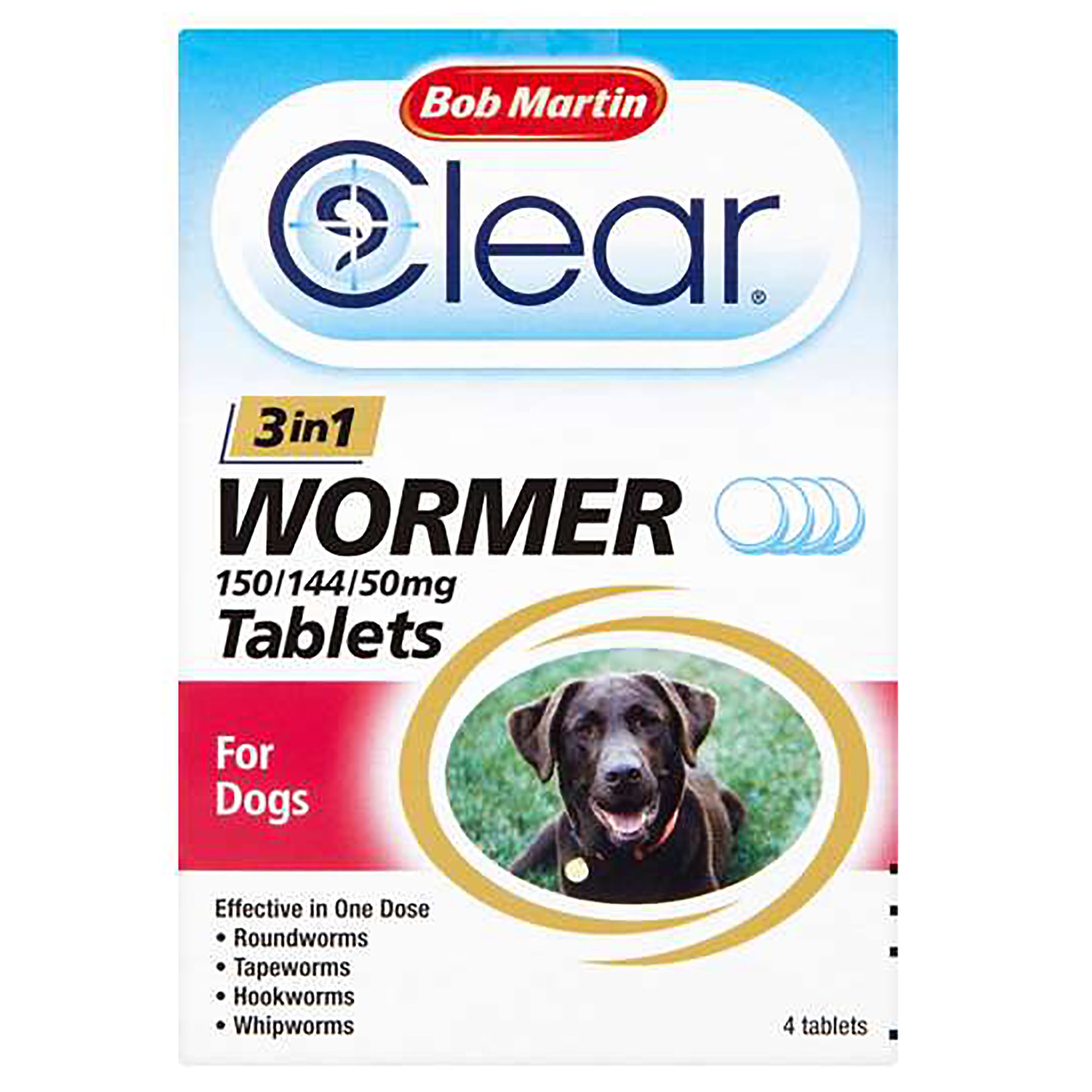 Bob Martin 3 In 1 Dewormer For Dogs - 4 Tablets