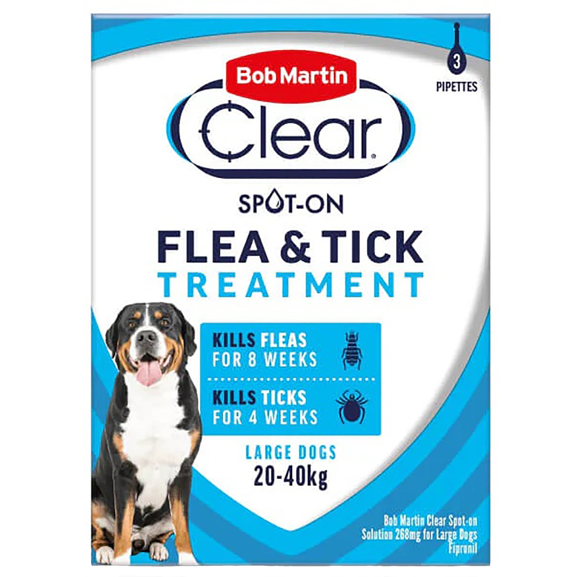 Bob Martin Flea Clear Spot On Drops For Large Breed Dogs - 3 Tubes