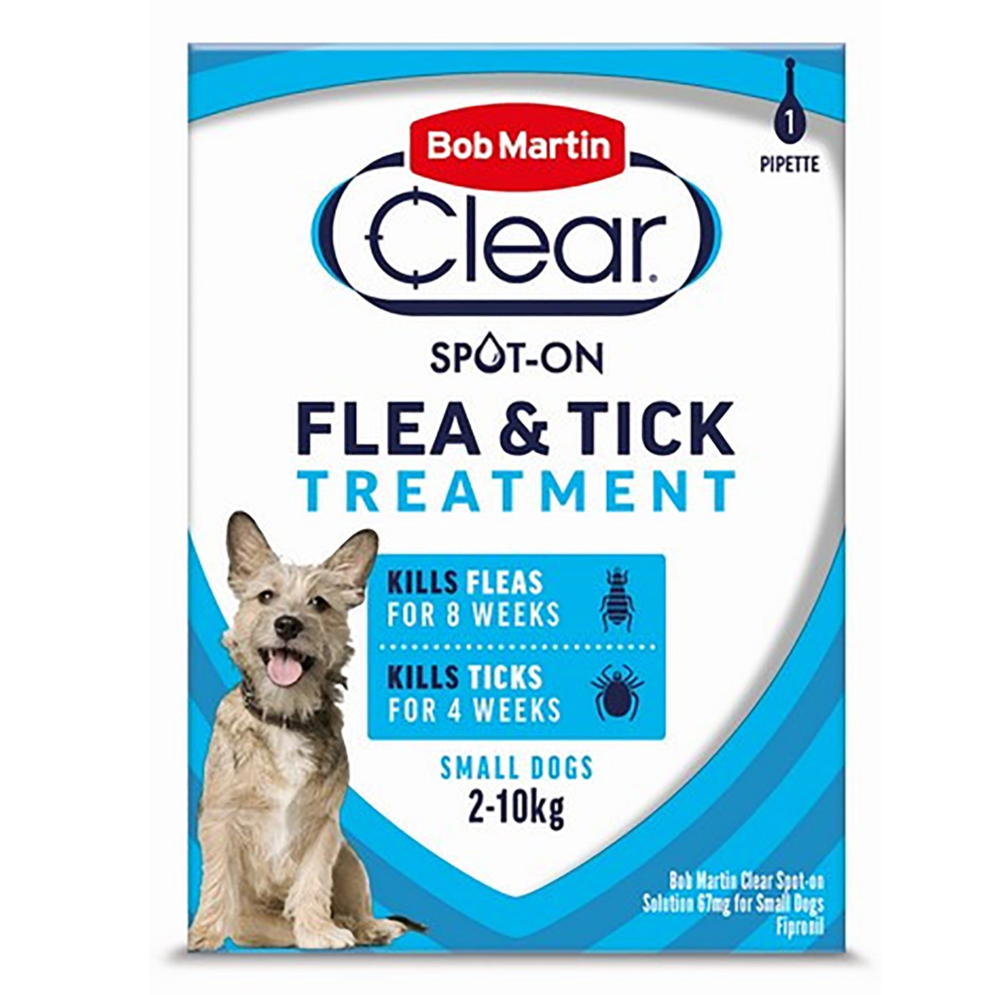 Bob Martin Flea Clear Spot On Flea & Tick Drops Small Dogs - 1 Tube