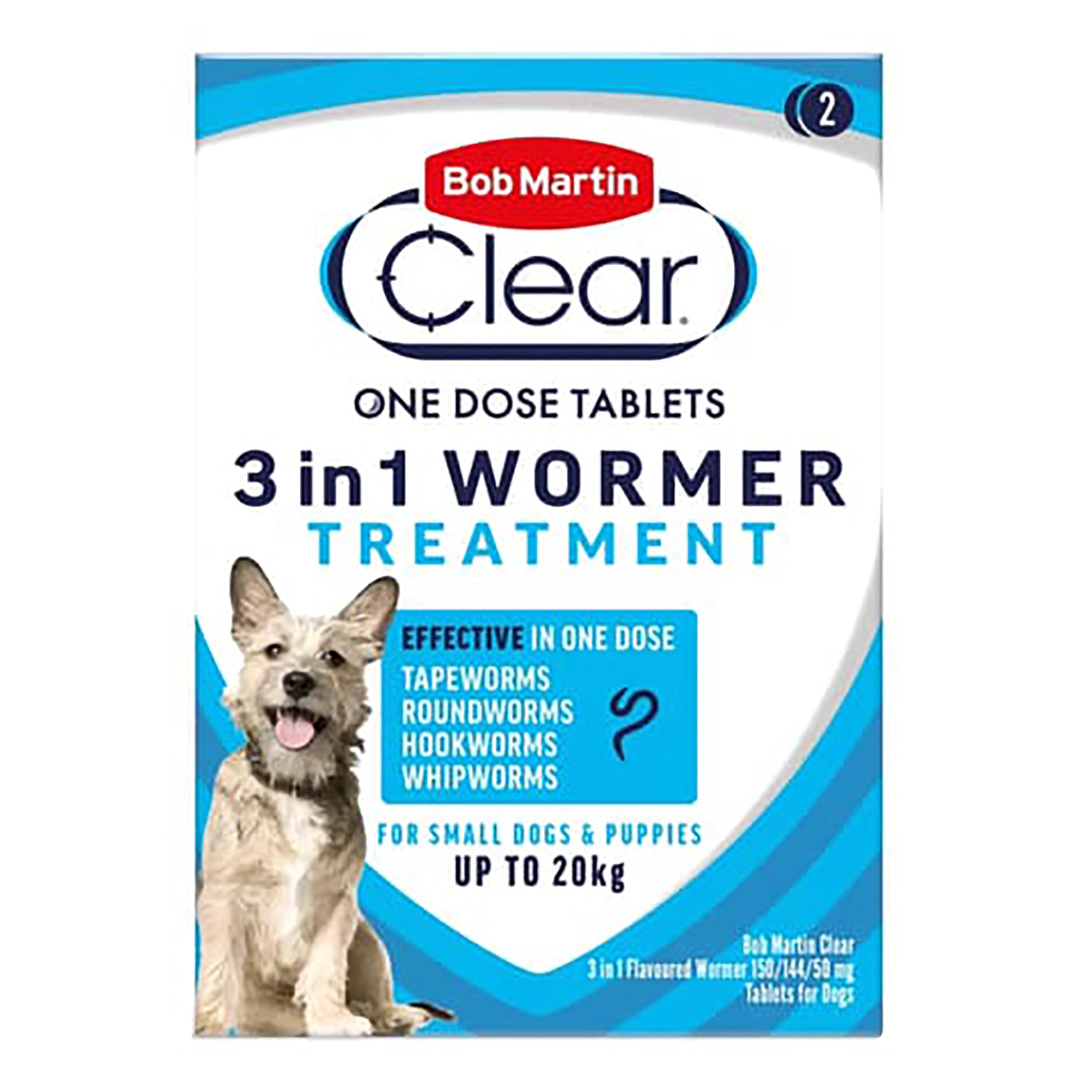 Bob Martin 3 In 1 Dewormer Tablets For Dogs - 2 Pack