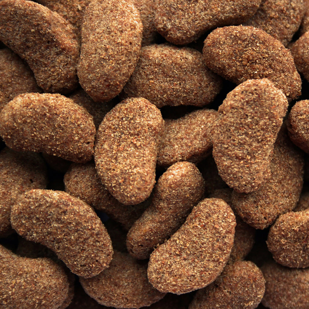Close-up of brown pet food kibble