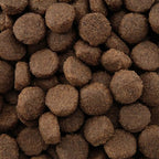Close-up of brown pet food kibble
