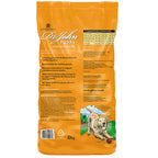 Orange bag of Dr. John Puppy Chicken Recipe dog food with text and a dog illustration on a white background.