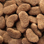 Close-up of brown dog food kibble