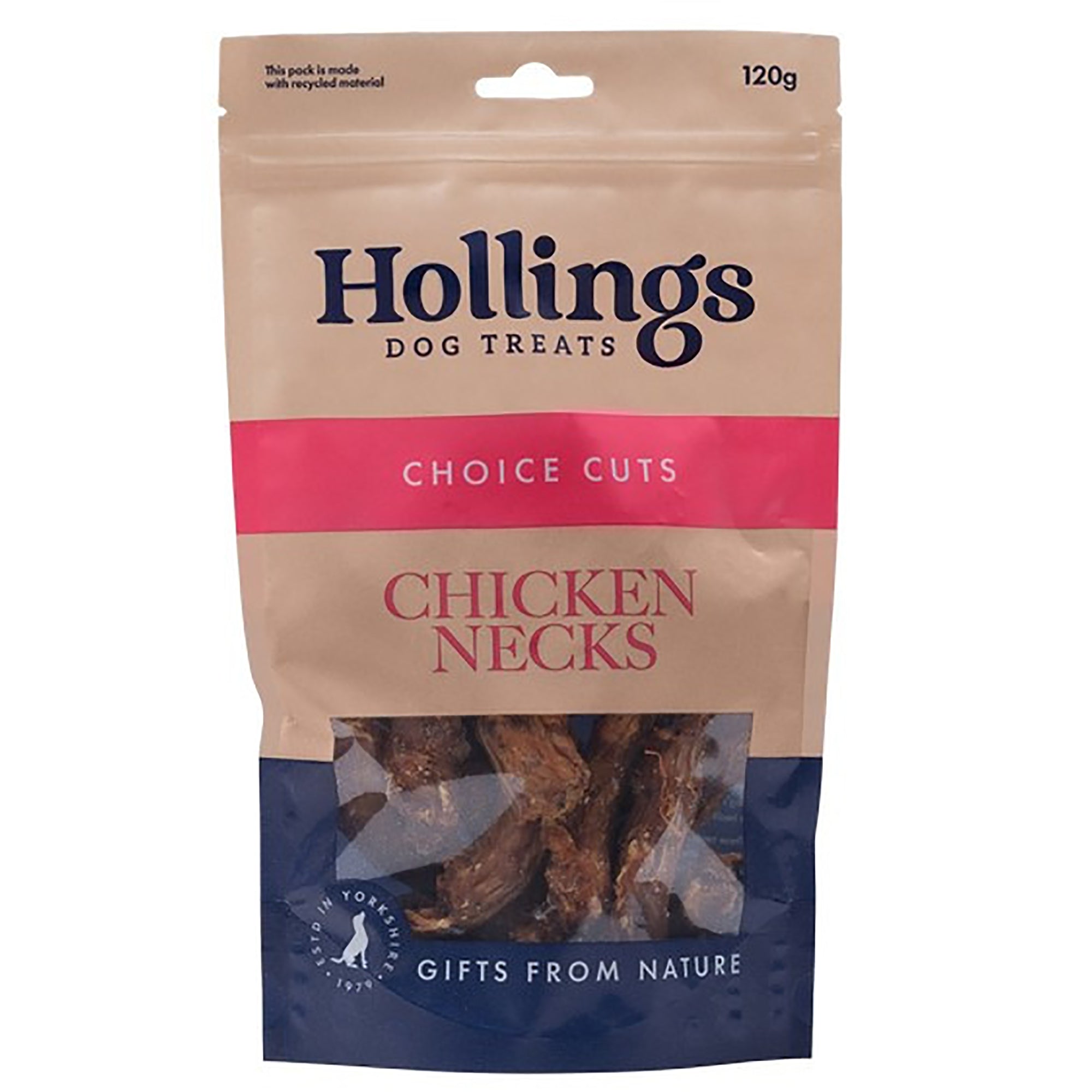 Hollings Natural Chicken Necks Dog Treat 120g
