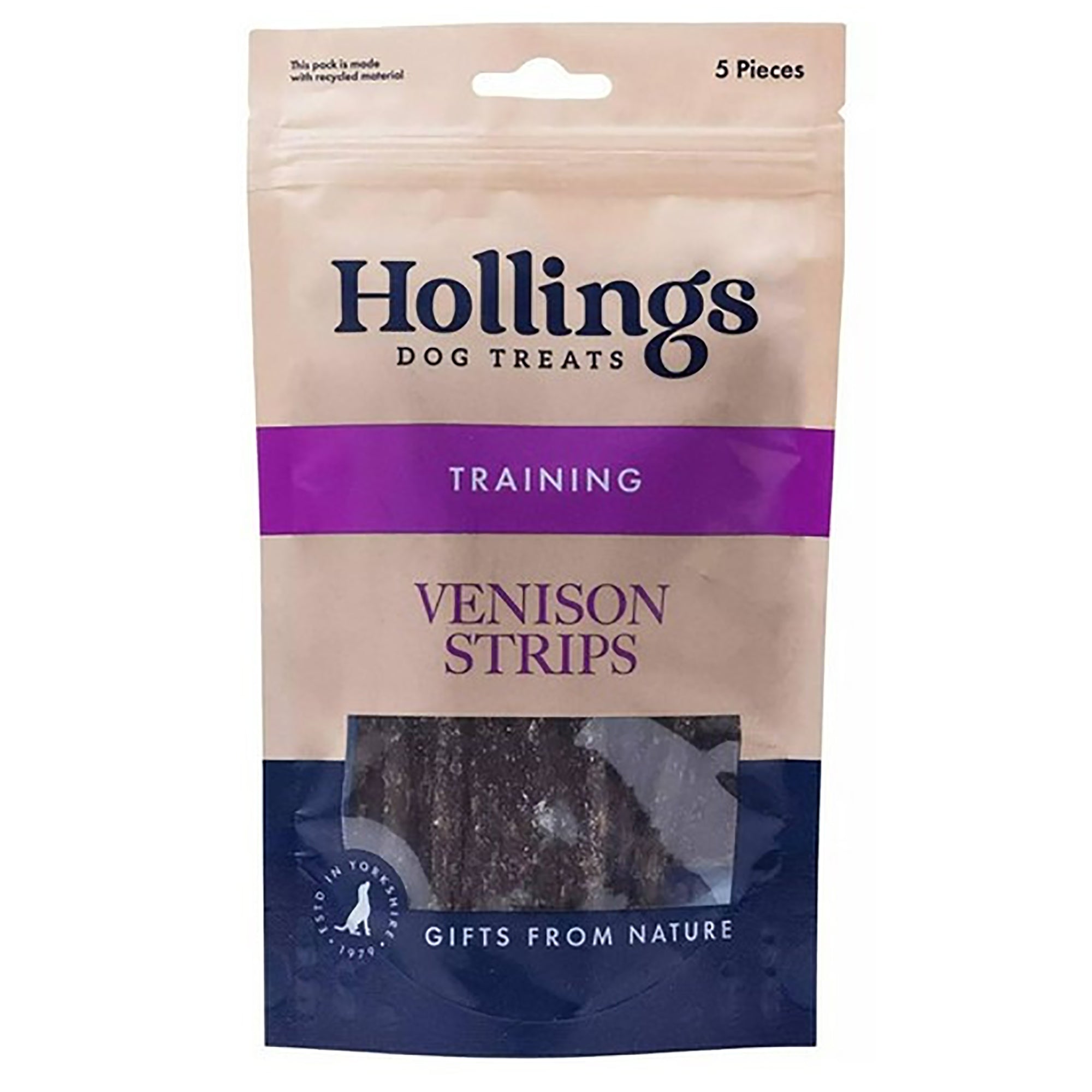 Hollings Natural Venison Strips Dog Treat 5pk