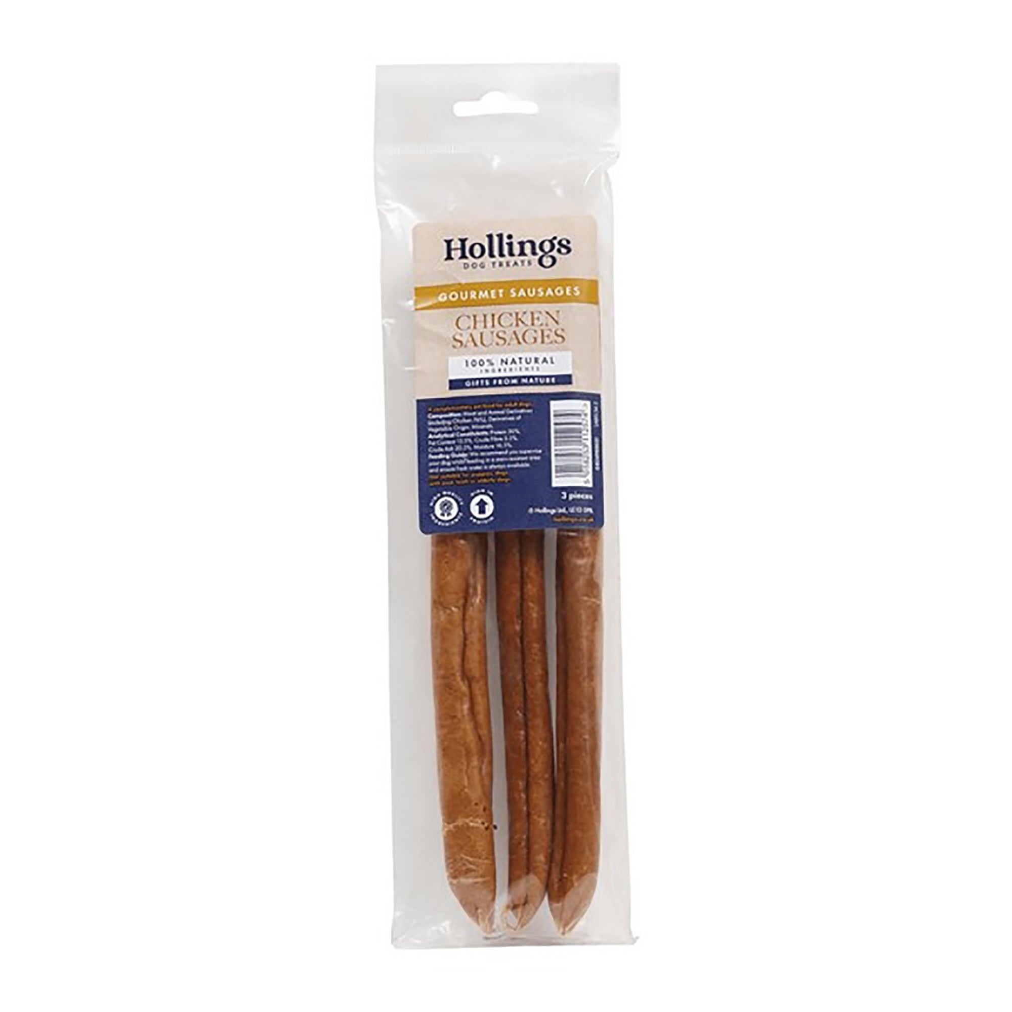 Hollings Sausage with Chicken Natural Dog Treat 3pk