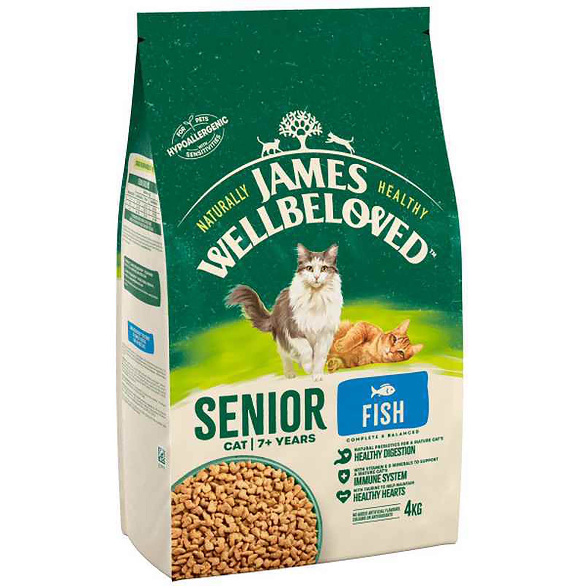 James Wellbeloved Senior Fish & Rice Dry Cat Food 4kg