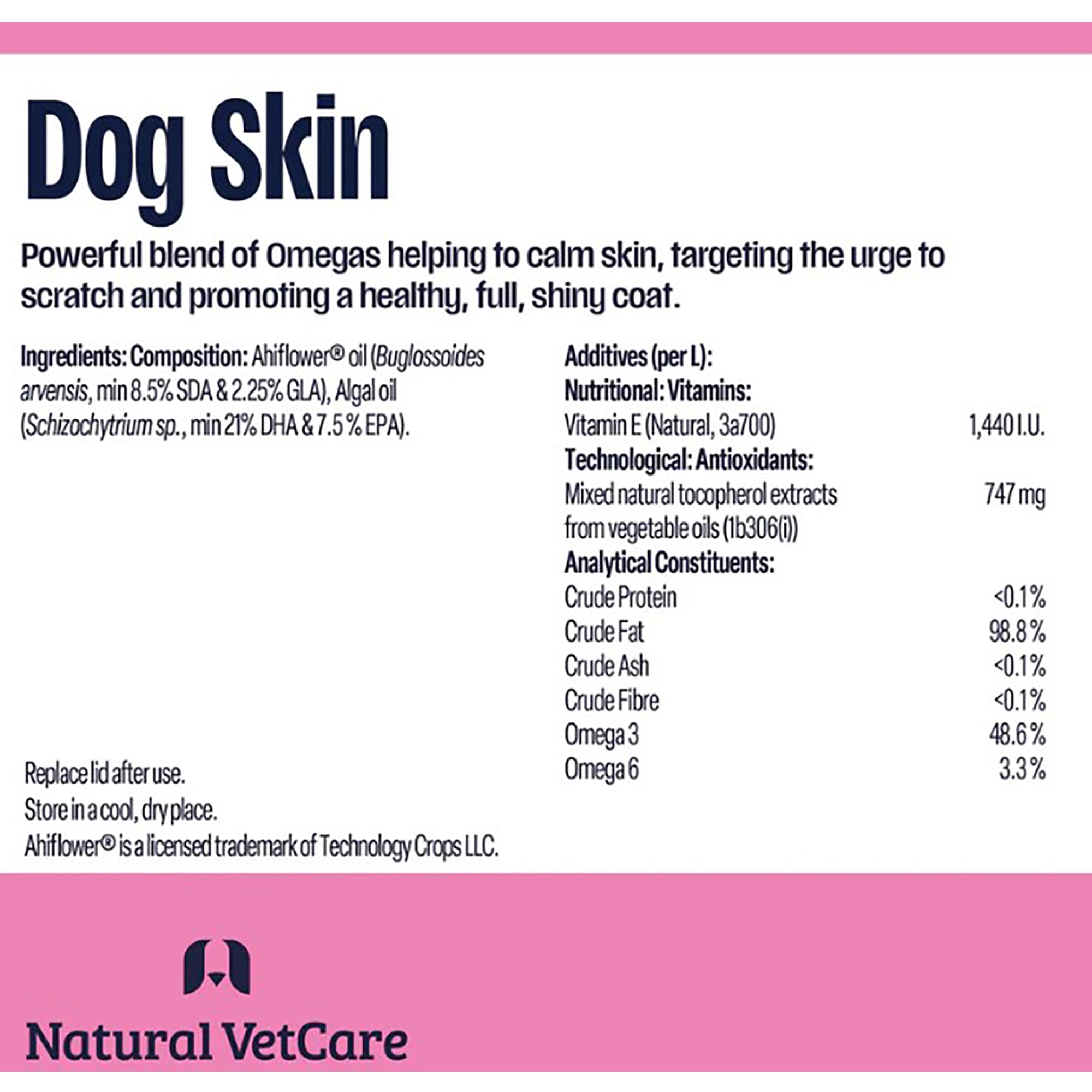Natural Vetcare Dog Skin Oil 100ml