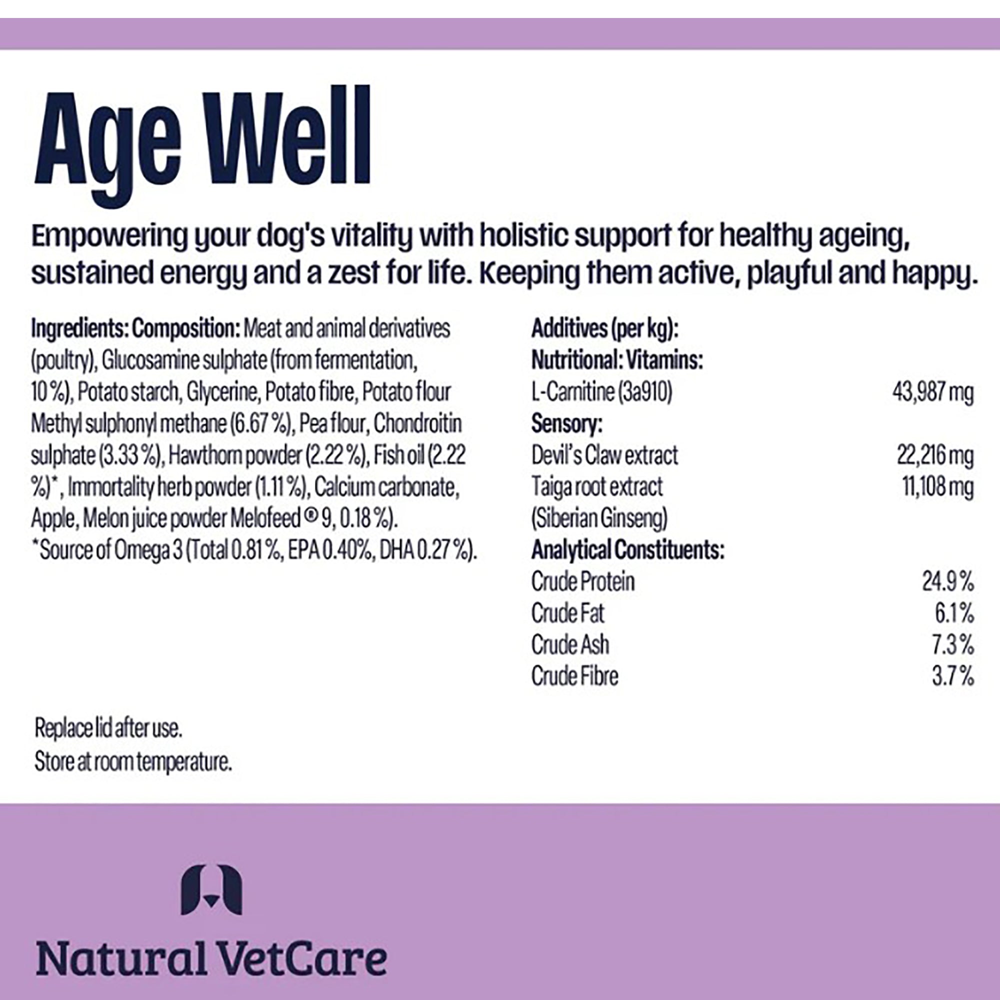 Natural Vetcare Age Well Dog Chews - 50 Pack