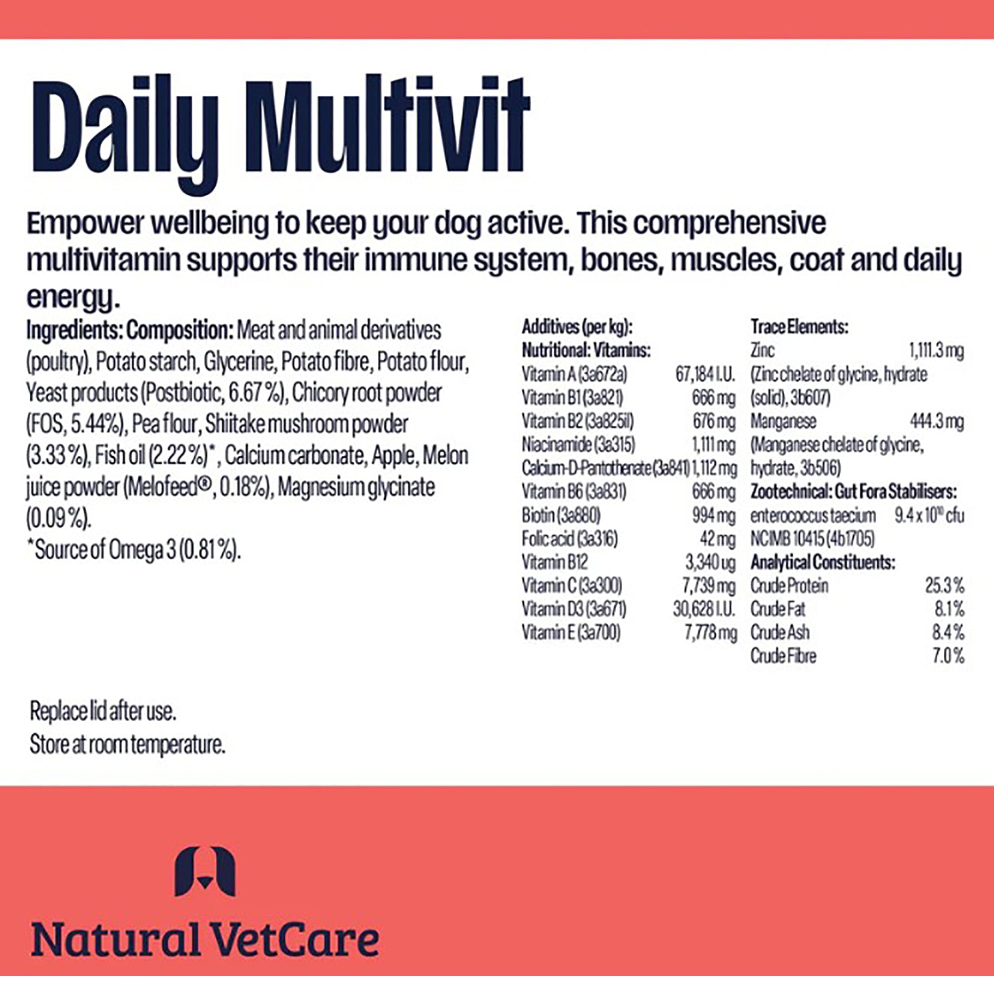Natural Vetcare Daily Multivit Dog Chews - 50 Pack