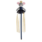 Rosewood Cupid & Comet Marie Mouse Catnip Wand Christmas Cat Toy 31cm with navy tutu, gold crown and ribbons