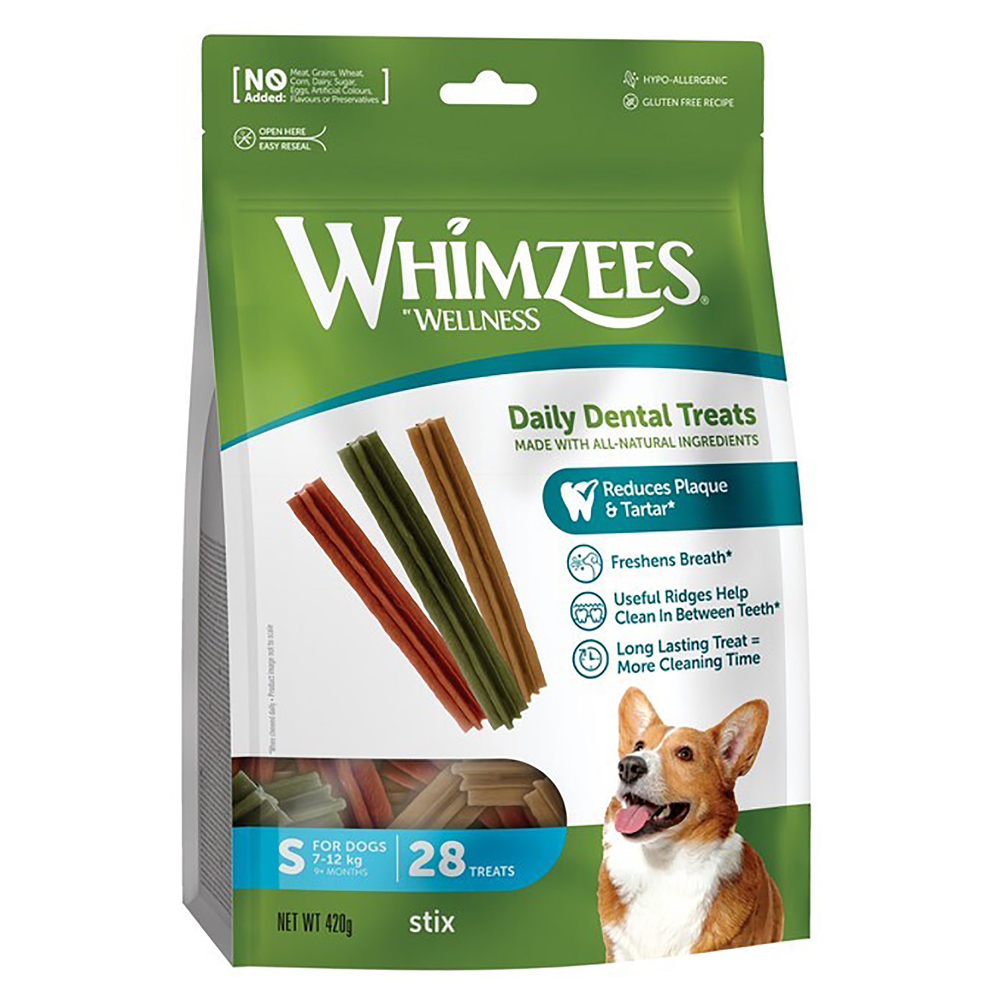 Whimzees Dental Stix Dog Treat Small - 28 Pack
