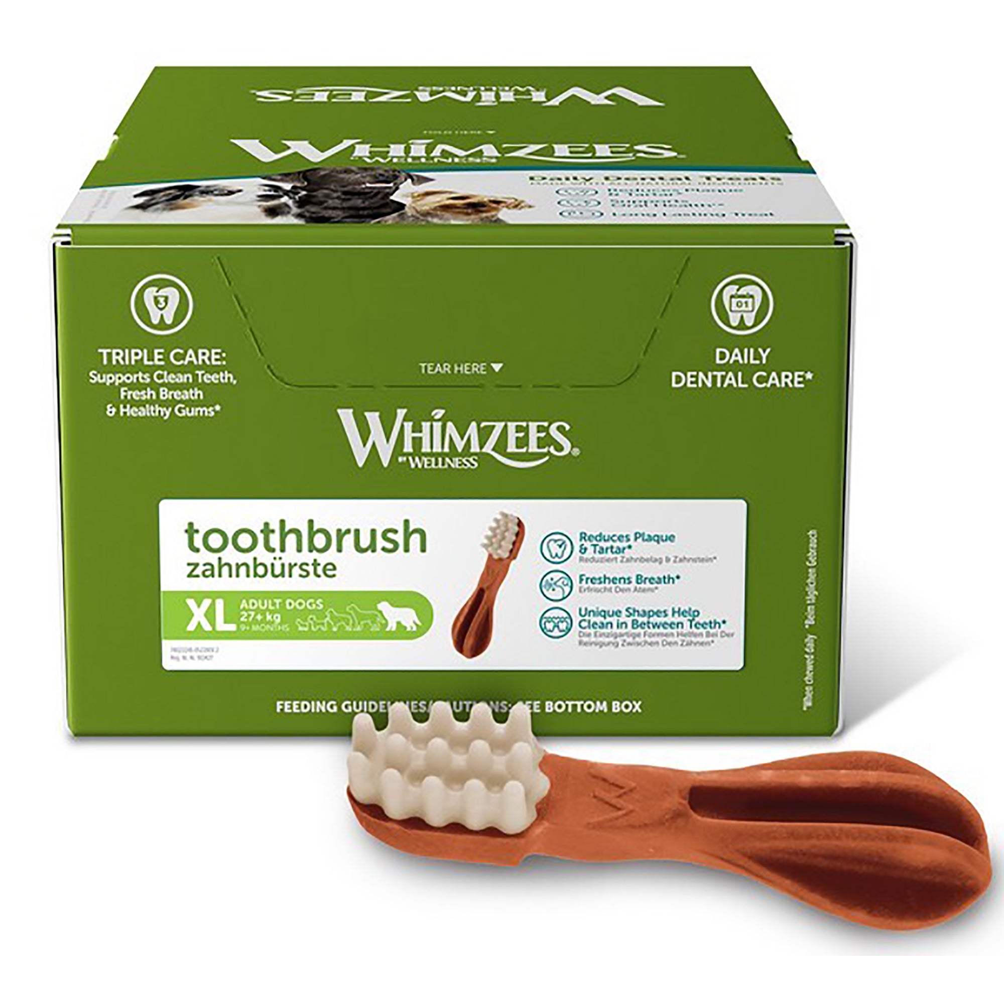 Whimzees Dental Toothbrush Extra Large Dog Treat - Box 18