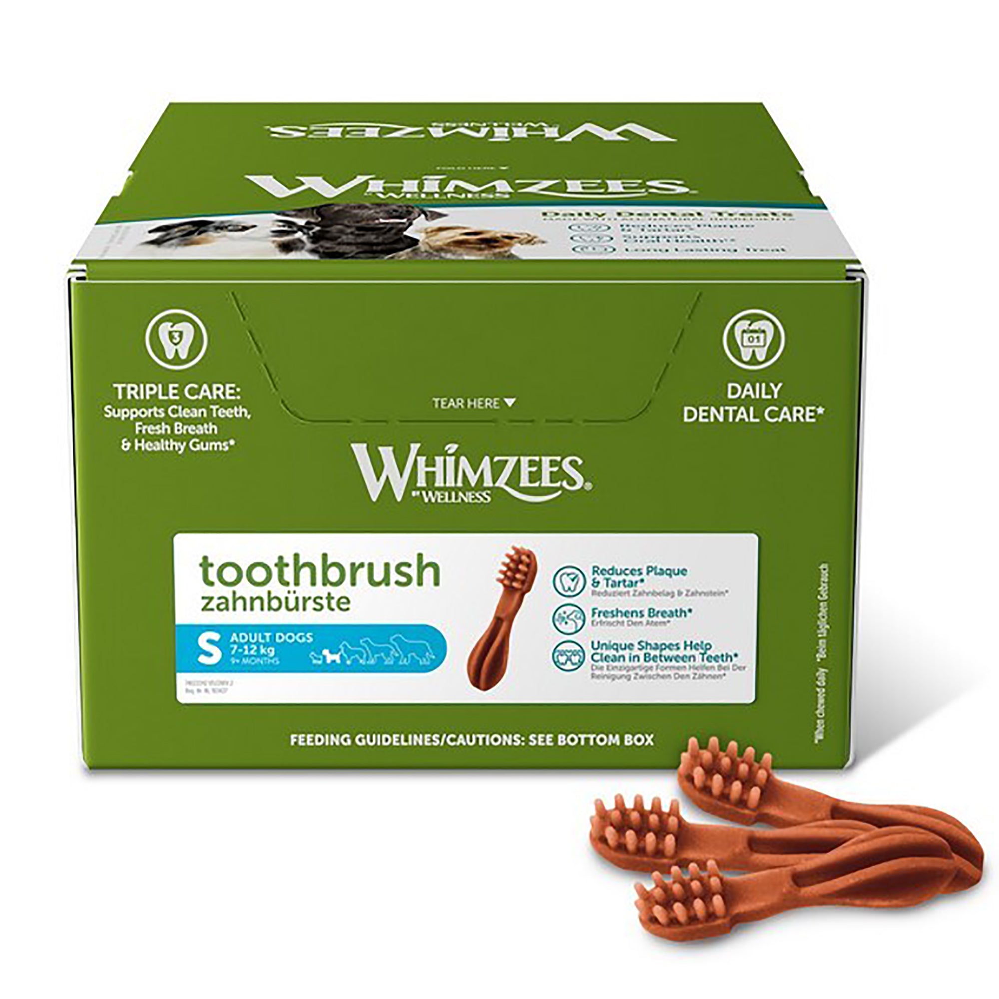 Whimzees Dental Toothbrush Small Dog Treat - Box 150