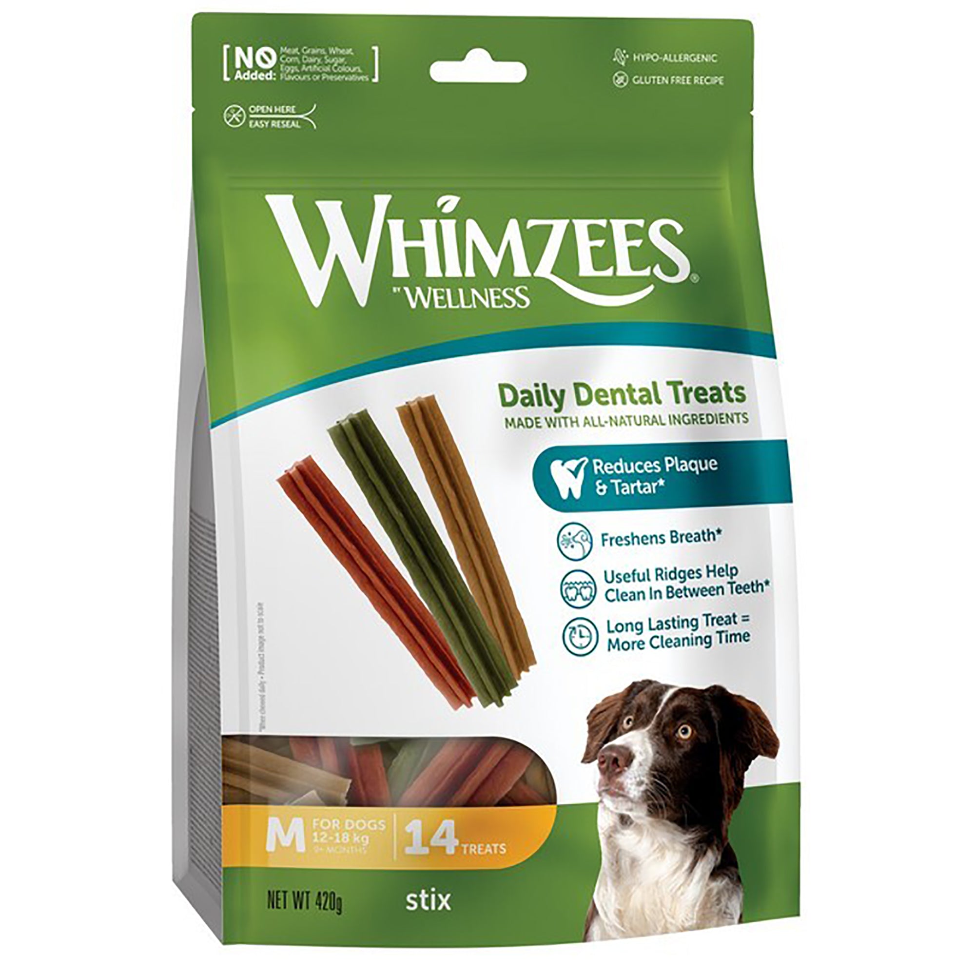 Whimzees Dental Stix Medium Dog Treat - 14 Pack